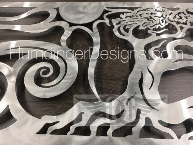 Ocean Waves Scene Oak Tree Metal Wall Art - Free Shipping Large - image 1