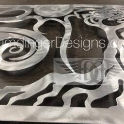 Ocean Waves Scene Oak Tree Metal Wall Art - Free Shipping Large - thumbnail 3