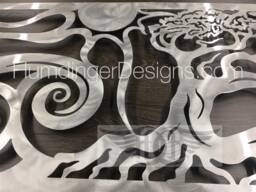 Ocean Waves Scene Oak Tree Metal Wall Art - Free Shipping Large