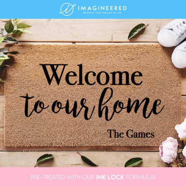 Personalized Welcome To Our Home Doormat - Family Name Door Mat Last Custom Rug Housewarming Gift Closing - image 1