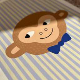 Monkey Print - Illustration - Poster For Kids Wall Decor Children's Room Nursery Stripes Blue Ribbon - thumbnail 3