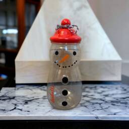 "Snowman Fillable Sweetie Jar. Christmas Eve Box, Gift, Stocking Filler, Personalised Snowman, Empty Or Full ""Pick A Mix" - thumbnail 2