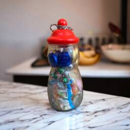 "Snowman Fillable Sweetie Jar. Christmas Eve Box, Gift, Stocking Filler, Personalised Snowman, Empty Or Full ""Pick A Mix" - thumbnail 4