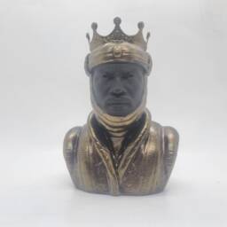 Bronze & Black Mansa Musa Bust, 3D Printed Statue, African Tribal Art Sculpture, African King, History Gift Idea, African American - thumbnail 1