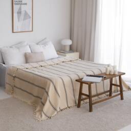 Sofa Couch Throw Blanket, Organic Cotton Throw, Twin Full Bedspread, Cover, Housewarming Gift - thumbnail 3