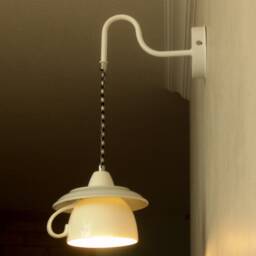 Pendant Light On The Wall - Wall-Mounted Teacup Sconce With A Long Pendant - thumbnail 3