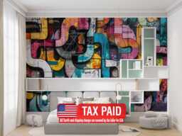 Graffiti Street Wallpaper Mural, Urban Abstract Art, Removable Wall Decal - thumbnail 1