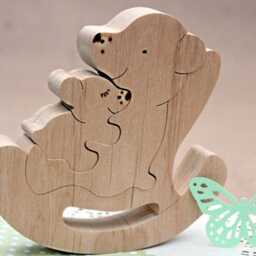 Puzzle Bears Family, Toy Game, Christmas Toys, Baby Shower, Montessori Toys For Kids, Kids Puzzle, Eco Toys - thumbnail 2