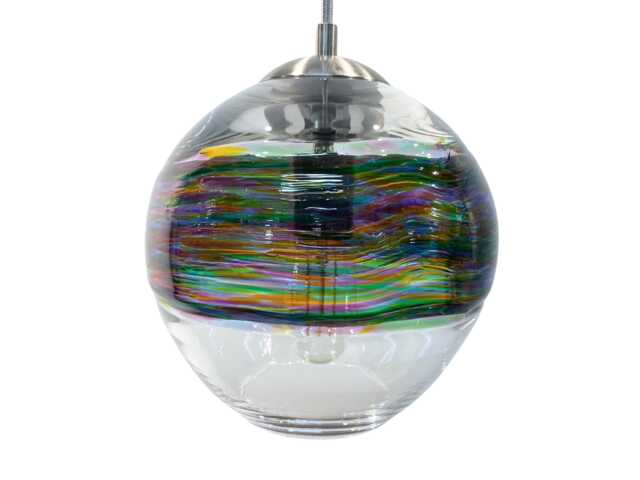 Hand Blown Glass Aurora Pendant Light Jewel Tone Accent Lighting Ready-Made - image 1