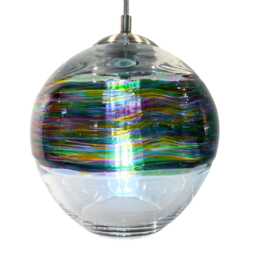 Hand Blown Glass Aurora Pendant Light Jewel Tone Accent Lighting Ready-Made - thumbnail 2