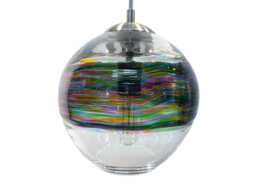 Hand Blown Glass Aurora Pendant Light Jewel Tone Accent Lighting Ready-Made - thumbnail 1