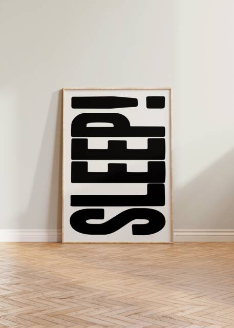 Bedroom Print Poster, Bold Print, Typography Sleep Wall Art Cool Art, Retro Poster - image 1