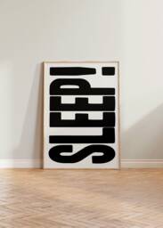 Bedroom Print Poster, Bold Print, Typography Sleep Wall Art Cool Art, Retro Poster - thumbnail 1