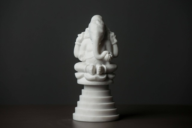 Carved Marble Ganesha Statue Figurine Artist Sculpture - image 1