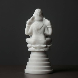 Carved Marble Ganesha Statue Figurine Artist Sculpture - thumbnail 3