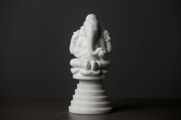 Carved Marble Ganesha Statue Figurine Artist Sculpture - thumbnail 1