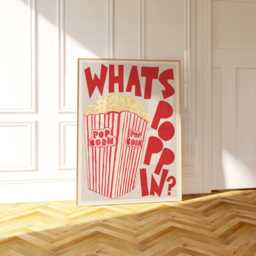 Retro Popcorn Print, Neutral Gift For Foodie, Cinema Room Food Kitchen Wall Art, Cute Gallery Print 2768 - thumbnail 3