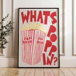Retro Popcorn Print, Neutral Gift For Foodie, Cinema Room Food Kitchen Wall Art, Cute Gallery Print 2768 - thumbnail 2