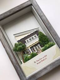 Custom Clay House Miniature, Framed 3D Replica Of Your Home From Photo, Personalized Housewarming Gift, First & Anniversary Keepsake - thumbnail 1