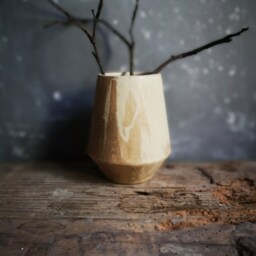 Vase/Ceramic Vase Beige Handmade Ceramics Decoration Container Flowers For The Room - thumbnail 2