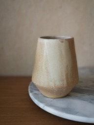 Vase/Ceramic Vase Beige Handmade Ceramics Decoration Container Flowers For The Room - thumbnail 1