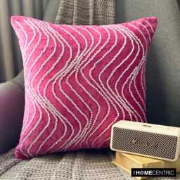 "Handmade Striped Fuchsia Pink Pillow Case 24""x24""/26""x26" - thumbnail 1