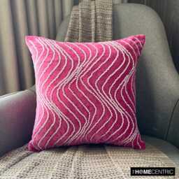 "Handmade Striped Fuchsia Pink Pillow Case 24""x24""/26""x26" - thumbnail 2