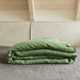 Matcha Green Linen Duvet Cover. Boho Bedding. Linen Cover Queen - thumbnail 2