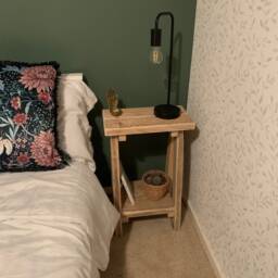 Rustic Reclaimed Wood Side Table Scaffold Board End Table - thumbnail 3