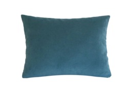 Peacock Blue Velvet Suede Decorative Throw Pillow Cover/Case Cushion 12x16 - thumbnail 1