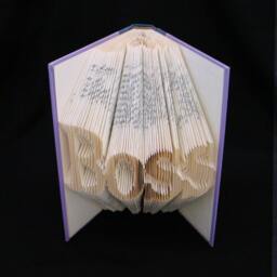 Boss Inspirational Words 4 Letters Folded-Book Art Sculpture - thumbnail 3