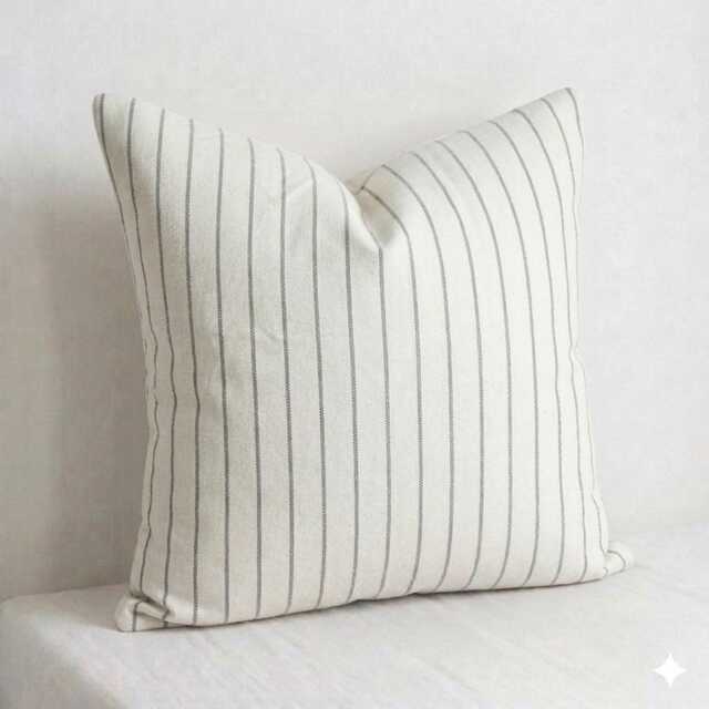 Handwoven Karen Textile Pillow Cover, Ivory Tribal Cushion, Custom Size - image 1