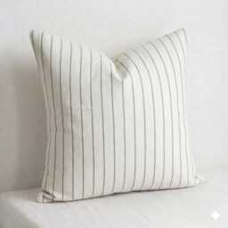 Handwoven Karen Textile Pillow Cover, Ivory Tribal Cushion, Custom Size - thumbnail 1