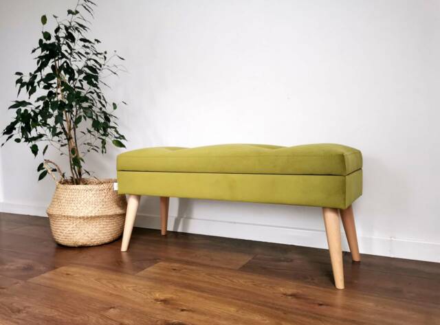 Lovare Bench With Storage Compartment, Quilted Buttons - image 1