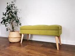 Lovare Bench With Storage Compartment, Quilted Buttons