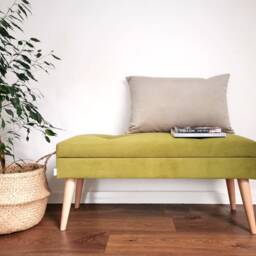 Lovare Bench With Storage Compartment, Quilted Buttons - thumbnail 2