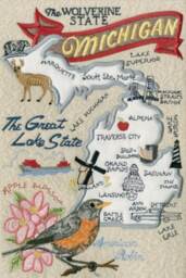 Michigan Pillow - Custom Embroidery - thumbnail 2