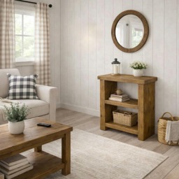 Handcrafted Rustic Solid Wood Bookcase - Shabby Chic Handmade Pine - thumbnail 1