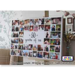 Our Love Story 40 Photo Picture Collage Couple Wall Art Framed Canvas Print Wife Husband Boyfriend Girlfriend Wedding Anniversary Gift - thumbnail 2
