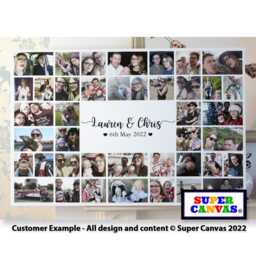 Our Love Story 40 Photo Picture Collage Couple Wall Art Framed Canvas Print Wife Husband Boyfriend Girlfriend Wedding Anniversary Gift - thumbnail 3