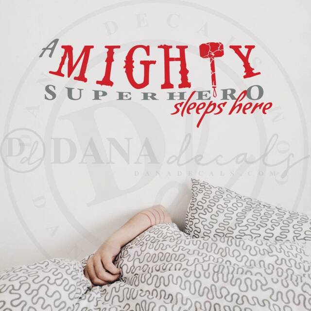 Superhero Sleeps Here Wall Decal - Kids Room Vinyl Art - image 1