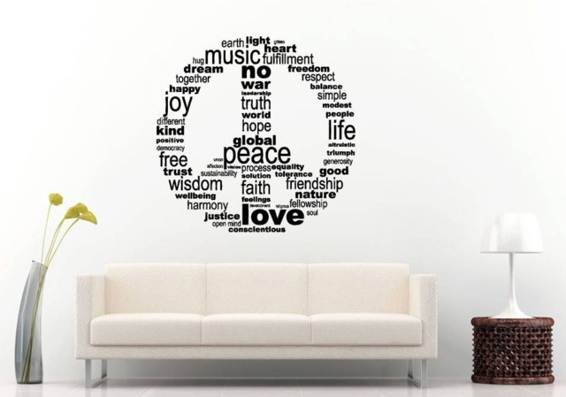 Peace Love Unity Faith Friendship Trust Symbol Logo Sign Wall Sticker Decal Vinyl Mural Decor Art L2239 - image 1