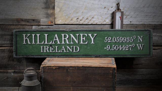 Custom Ireland Sign, Gift, Wall Decor, Irish Gift-Rustic Hand Made Distressed Wooden Signs - image 1