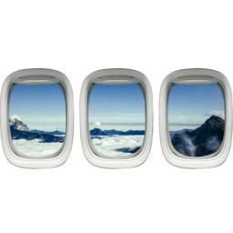 Airplane Window Wall Decal Mountains & Clouds Kids Room Sticker Vwaq-Ppw15 - thumbnail 2