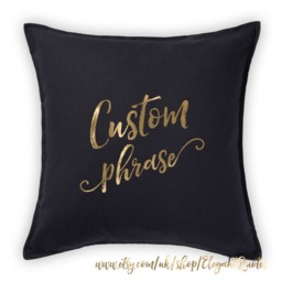 Custom Pillow Cover With Gold Vinyl Lettering, Birthday Gift - thumbnail 4