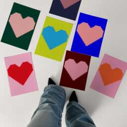 Pixel Heart Print - Poster Gallery Wall Art Aesthetic Trendy Club Raving Music Funky Colourful Y2K - thumbnail 1