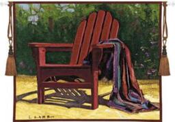 "Red Chair Tapestry Wall Hanging Jacquard Woven Art - 53""x45"