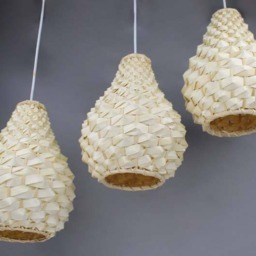 Gourd Bamboo Chandelier Rustic Pendant Lighting, 3 Lamp Holders - thumbnail 3