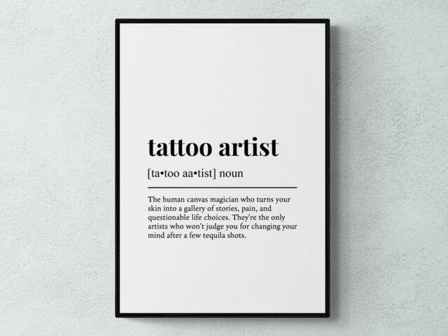 Tattoo Artist Funny Definition Job Work Gift Wall Art Print - image 1