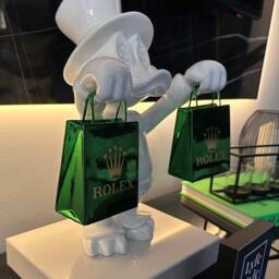 Pop Art Resin Duck Sculpture Alec Monopoly Inspired, Luxury Home Decor